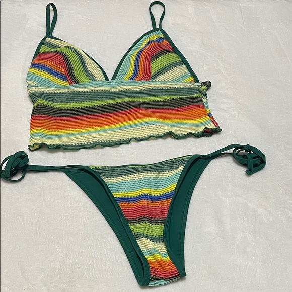 Seamolly Striped Tie Side Tankini Set Sz XL - Picture 8 of 8